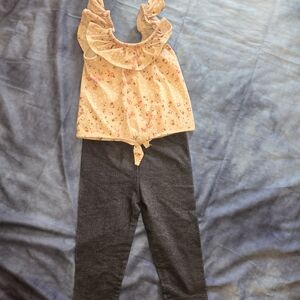 Floral Ruffle Top and Jeggings Set